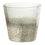 Paris Prix Photophore Côtelé en Verre  Althea  16cm Argent