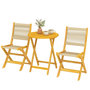 Voir la diapositive 5 : OUTSUNNY Salon de jardin 3 pièces 2 places bois acacia pliable