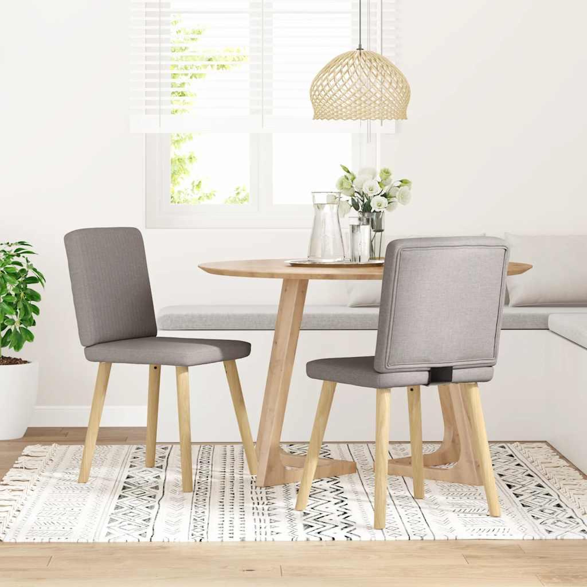 VIDAXL Chaises a manger lot de 2 taupe tissu