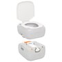 Voir la diapositive 4 : VIDAXL Toilette de camping portable gris et blanc 22+12 L PEHD