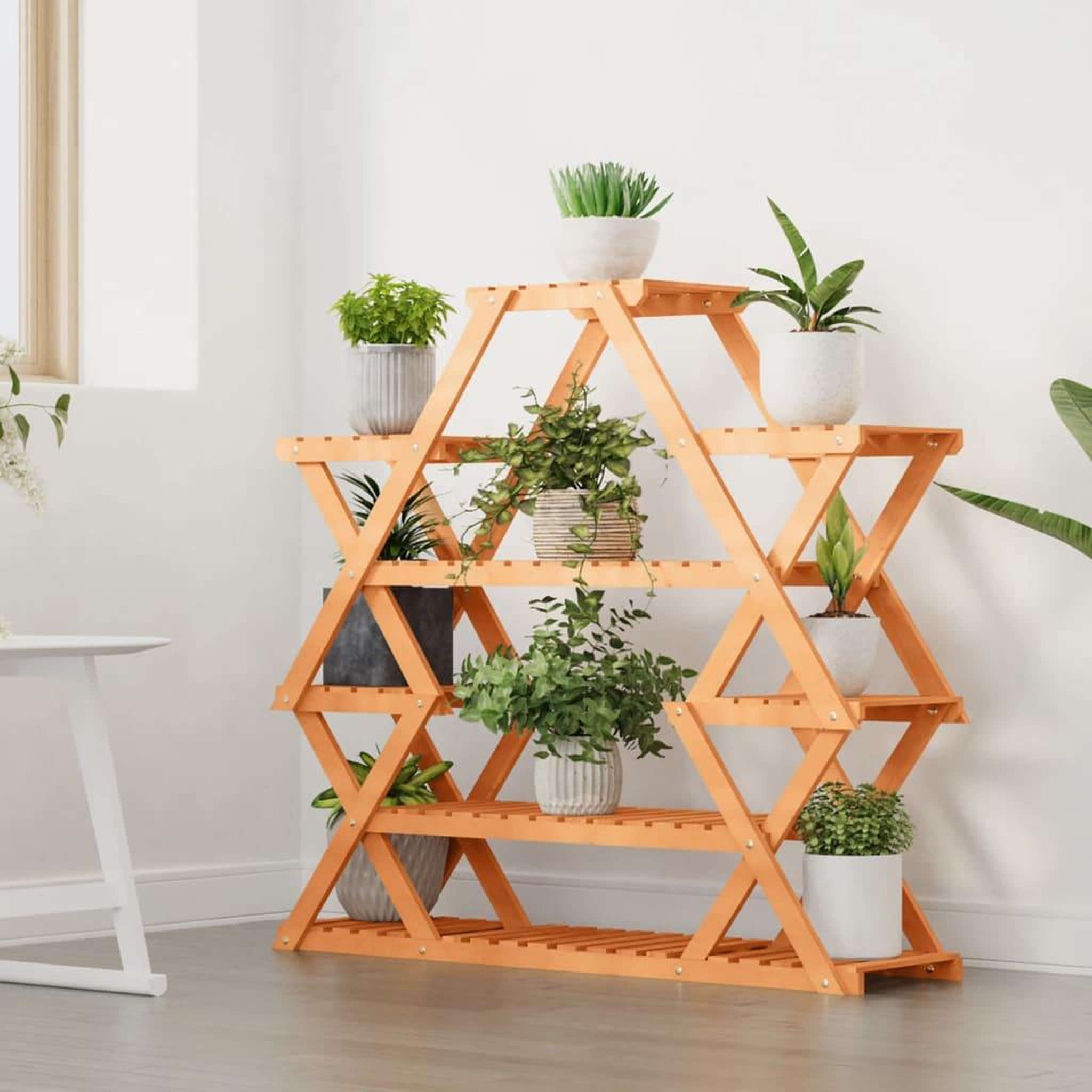 Voir la diapositive 3 : VIDAXL Support a fleurs 110x25x105 cm bois massif de sapin