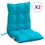 Voir la diapositive 2 : VIDAXL Coussins de chaise a dossier bas lot de 2 turquoise