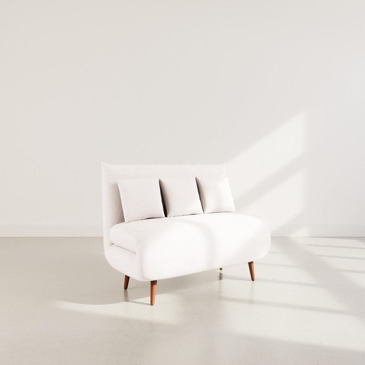 BEST MOBILIER Lumi - banquette convertible clic-clac 2 places en velours côtelé