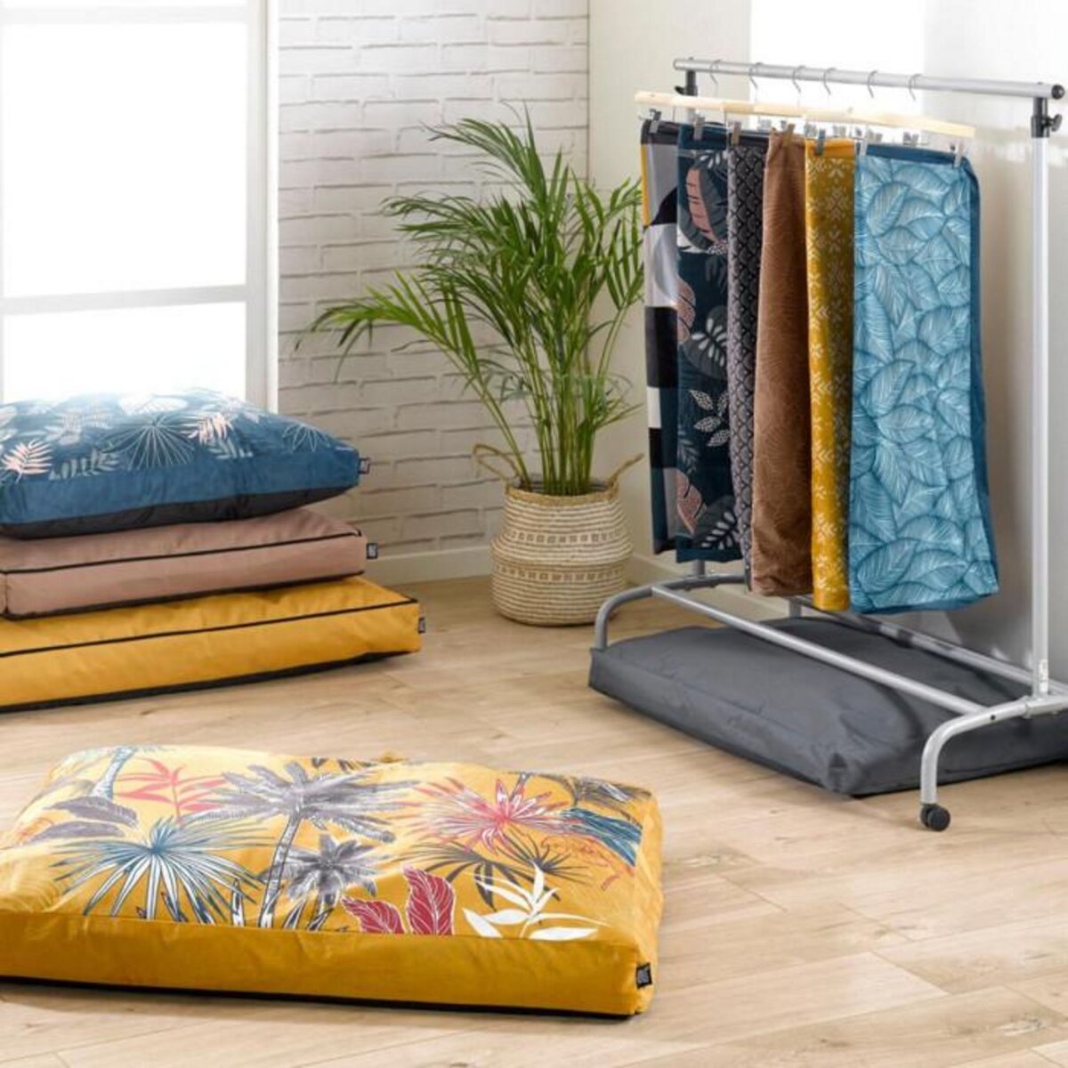 Paris Prix Housse de Coussin pour Chien & Chat  Ethnic  100cm Moutarde