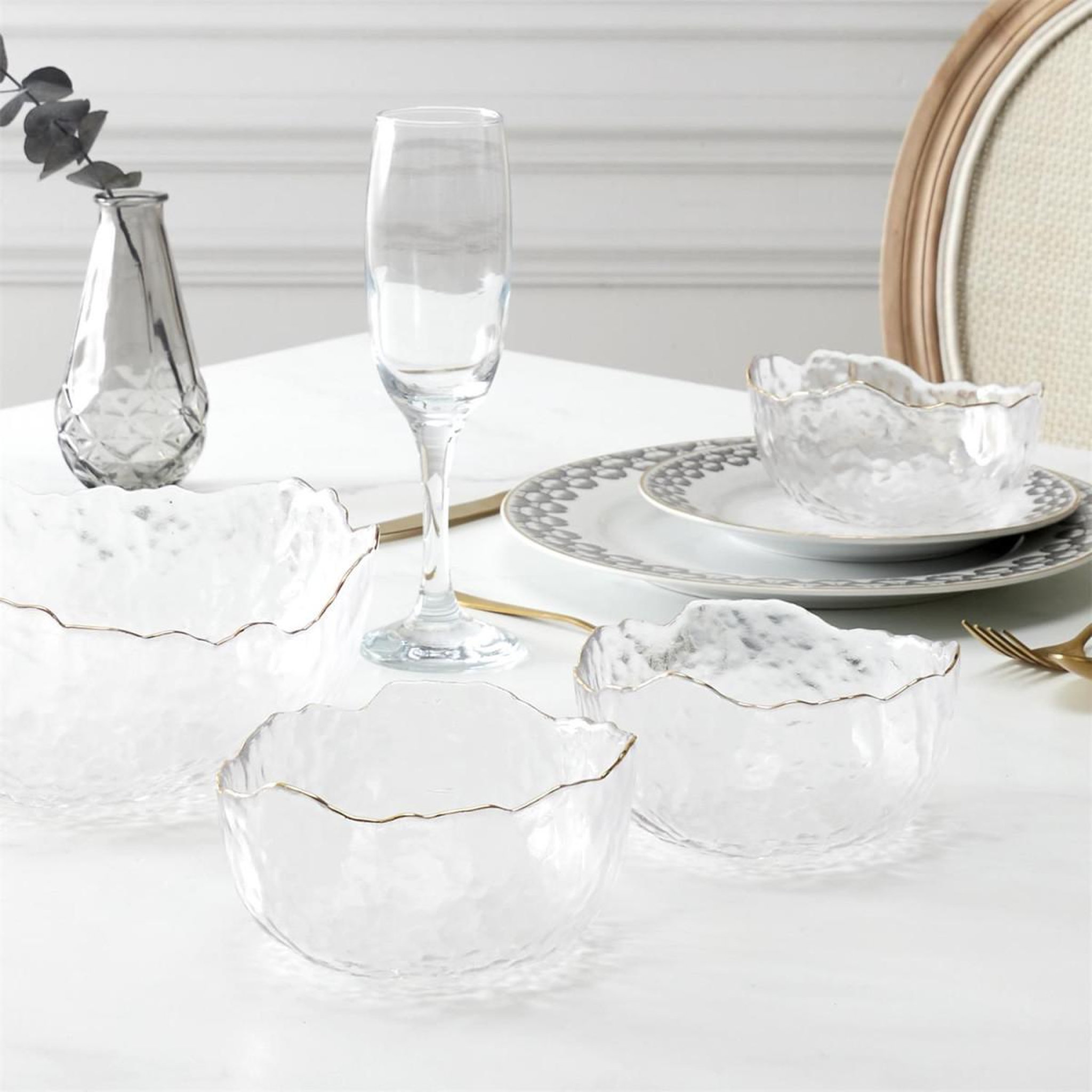 Voir la diapositive 4 : The Home Deco Factory Lot de 3 coupelles en verre  lua  16cm transparent