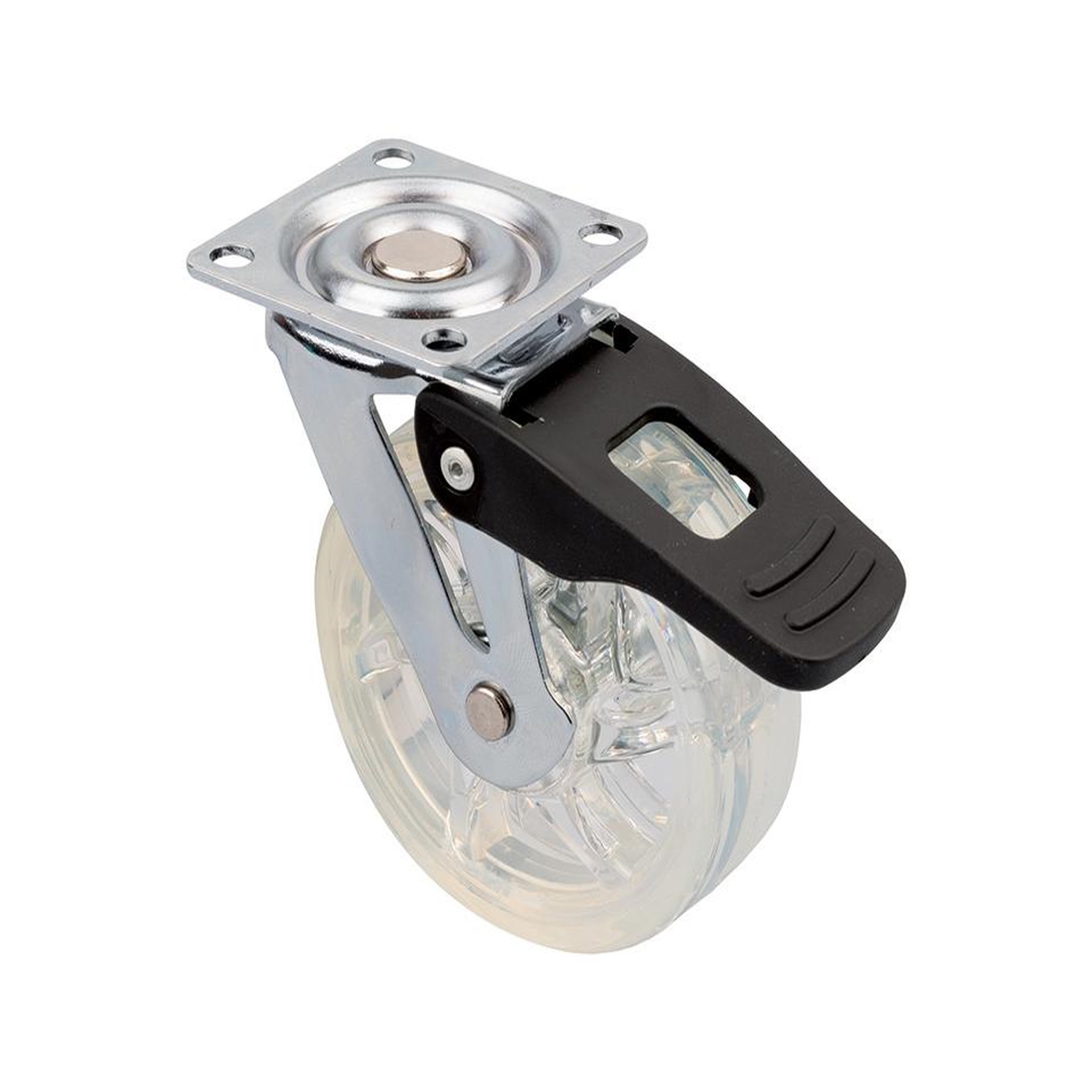 CENTRALE BRICO Roulette de meuble top o75mm transparent avec frein