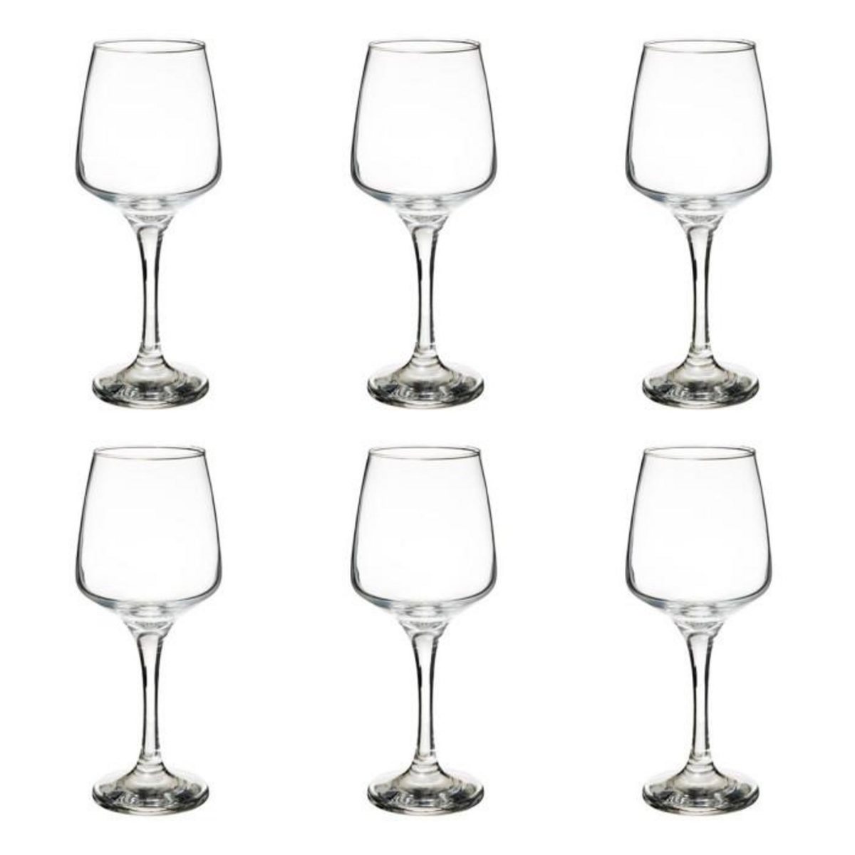 SECRET DE GOURMET Lot de 6 Verres à Vin  Elaya  29cl Transparent