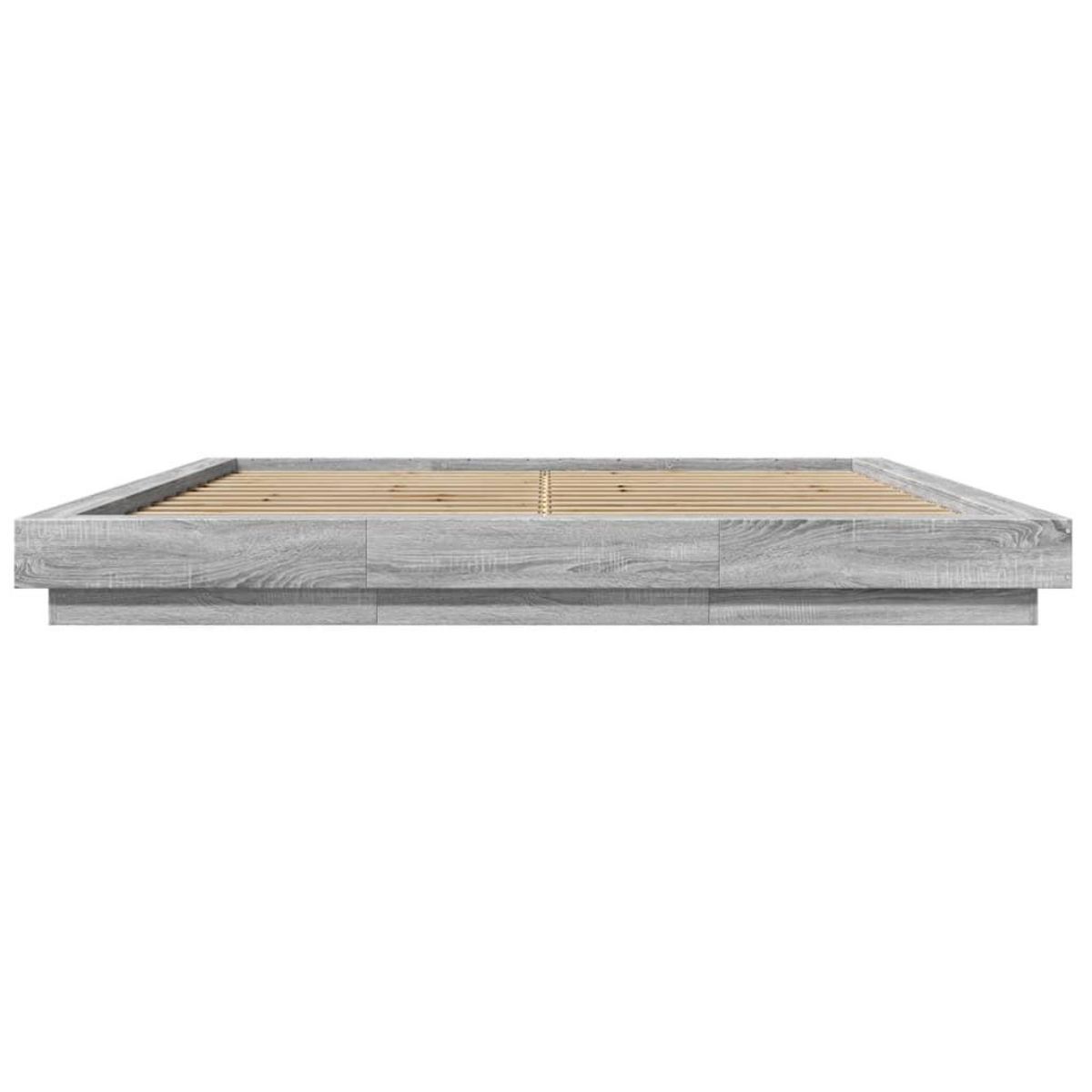 VIDAXL Cadre de lit sans matelas sonoma gris 200x200 cm