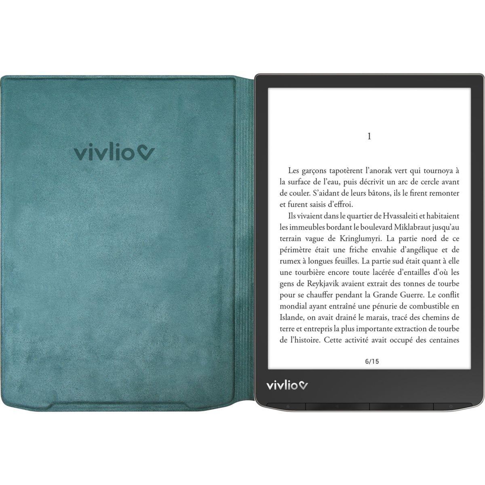 Voir la diapositive 2 : VIVLIO Housse avec clips pour inkpad 4 - verte