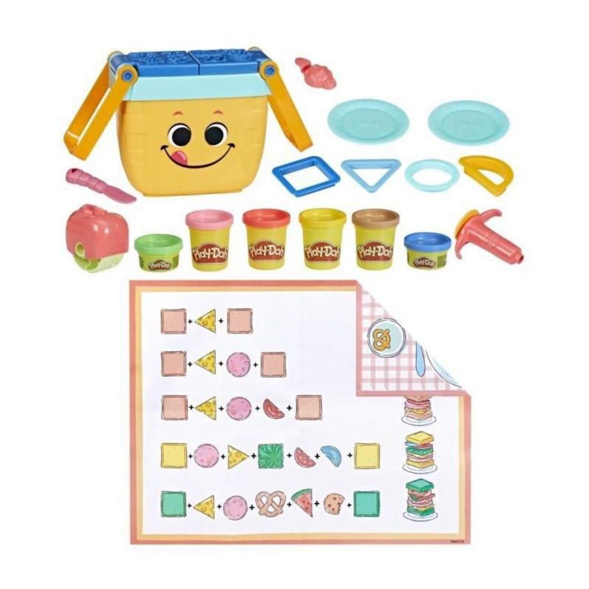 GENERIQUE Jeu de pate a modeler Play-doh - F6916FF1 - , Pique-Nique des Formes, Jouets prescolaires de pate a Modeler