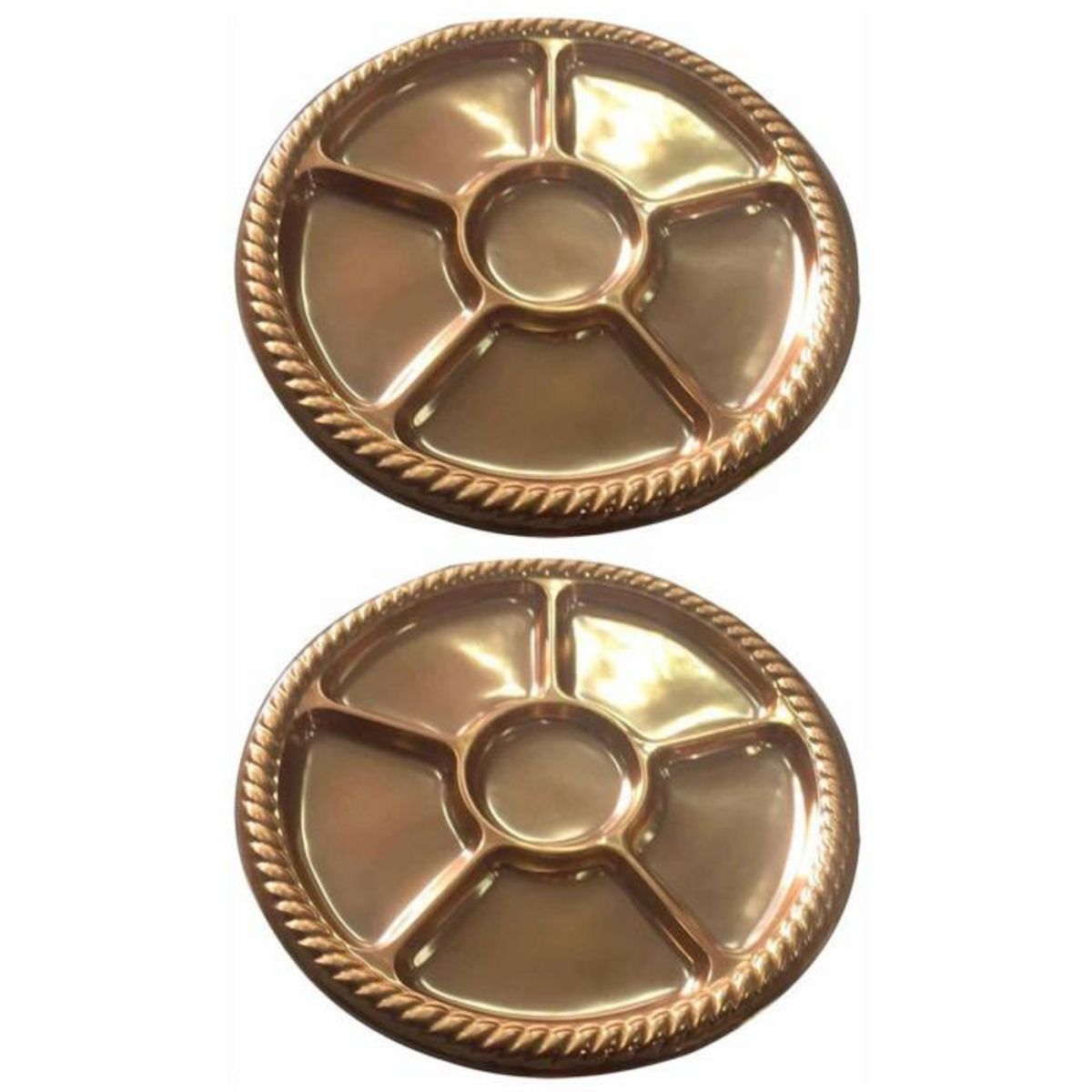 Paris Prix Lot de 2 Plats & 6 Compartiments  Tressé  30cm Or