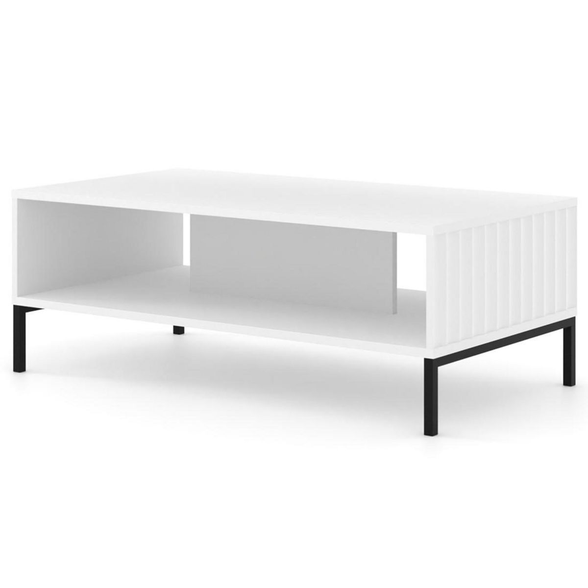 BEST MOBILIER Lara - table basse - pieds noirs - 90 cm