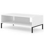 Voir la diapositive 1 : BEST MOBILIER Lara - table basse - pieds noirs - 90 cm
