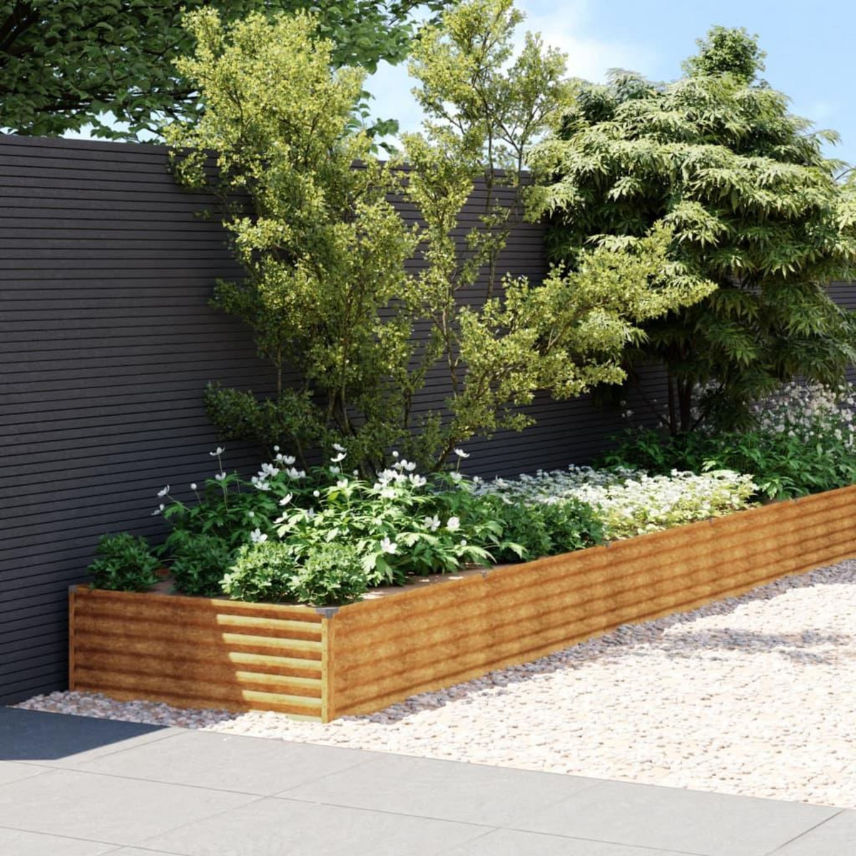 VIDAXL Lit sureleve de jardin 1150x100x36 cm acier corten
