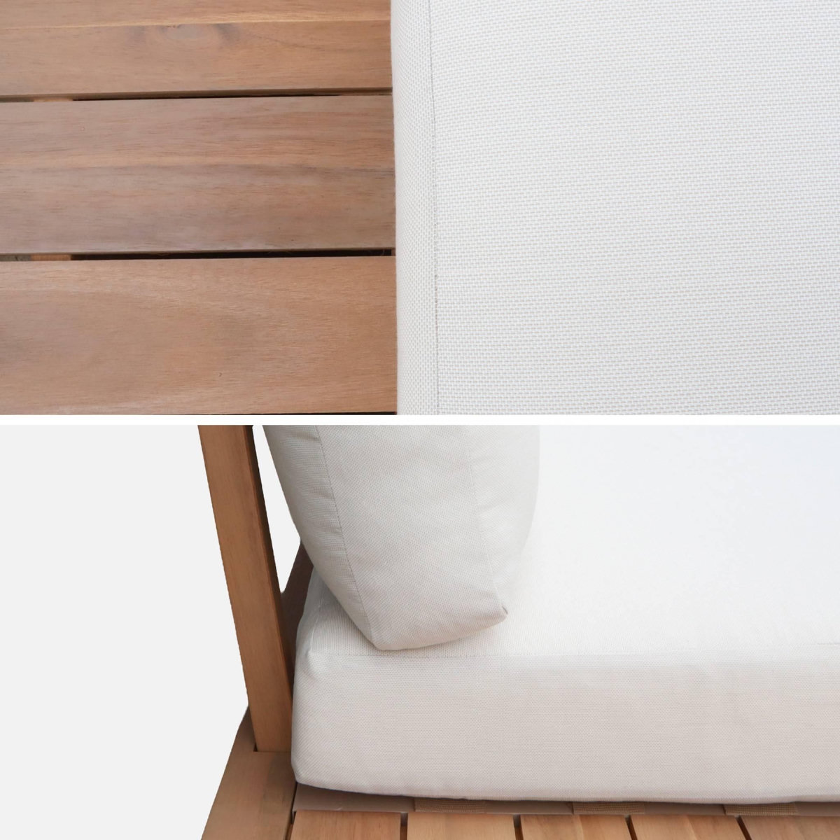 SWEEEK Banquette salon de jardin bois d'acacia 2 places beige - Zenzu