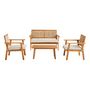 Voir la diapositive 5 : SWEEEK Salon de jardin bois et cannage vertical BOHEMIA 4 places