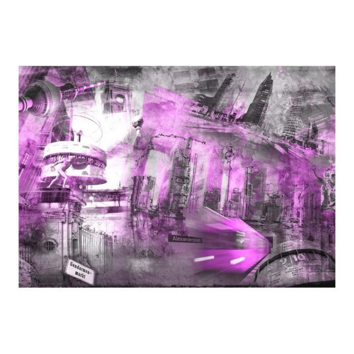 Paris Prix Papier Peint  Berlin Collage Violet