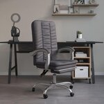 VIDAXL Fauteuil inclinable de bureau Gris Similicuir