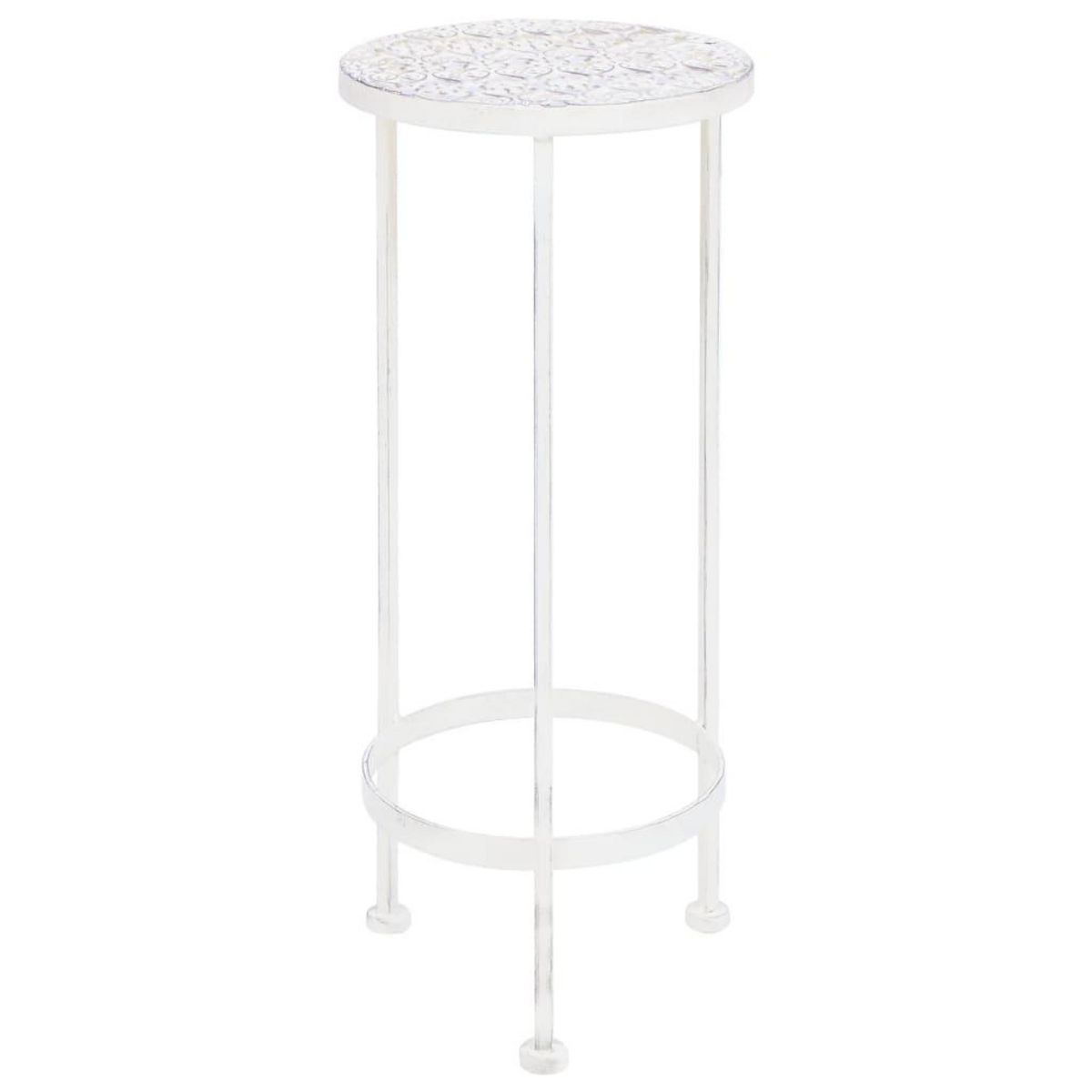 VIDAXL Support de plantes 3 pcs Style vintage Metal Blanc antique