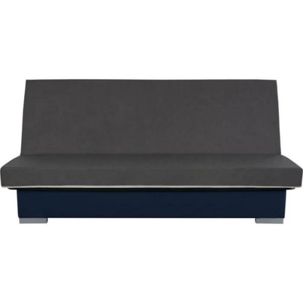 MARKET24 Banquette clic clac 3 places - Bleu - Couchage 120x190 cm