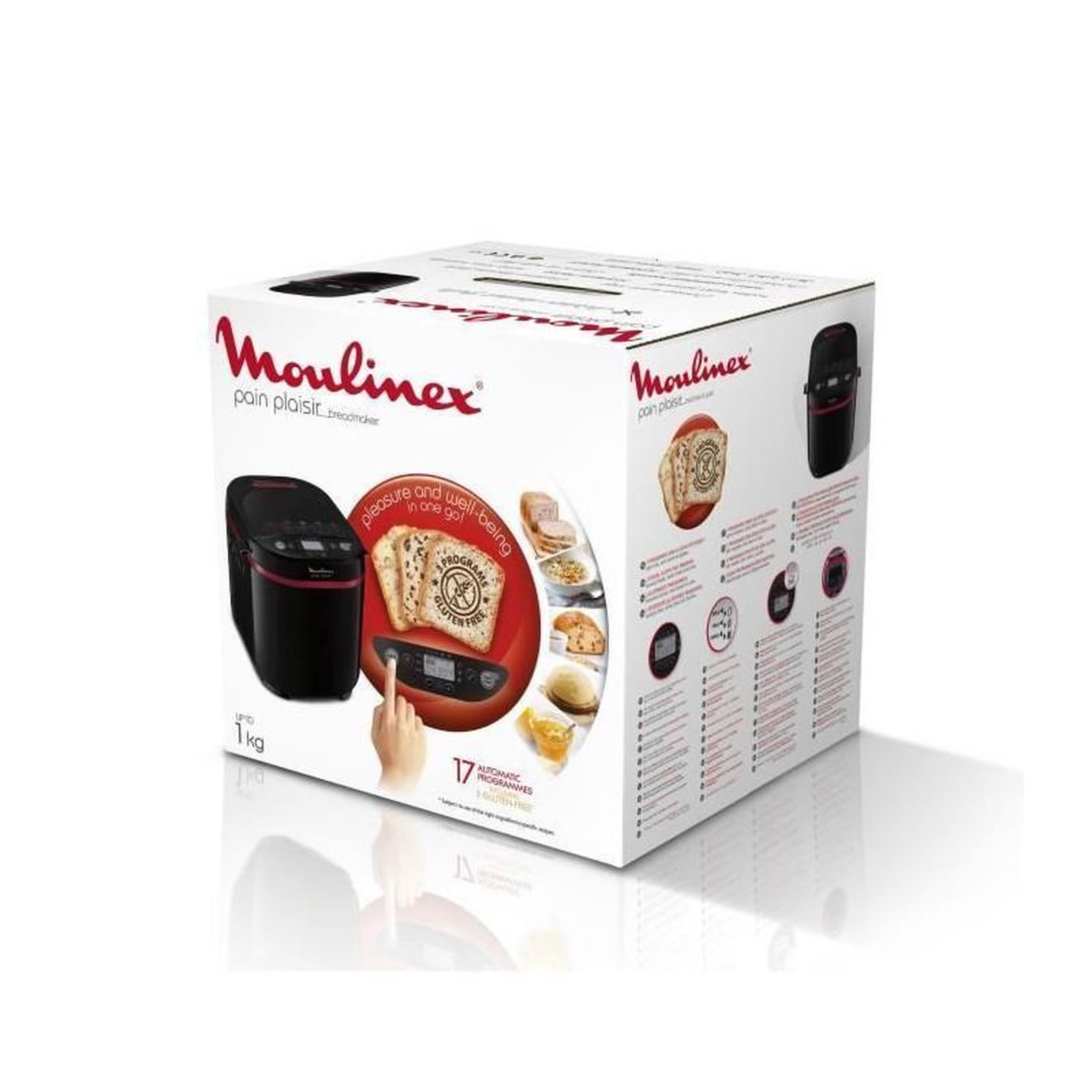 Voir la diapositive 2 : MOULINEX MOULINEX - Pain plaisir 1kg-machine a pain 17 programmes, coloris noir et pourpre - OW220830