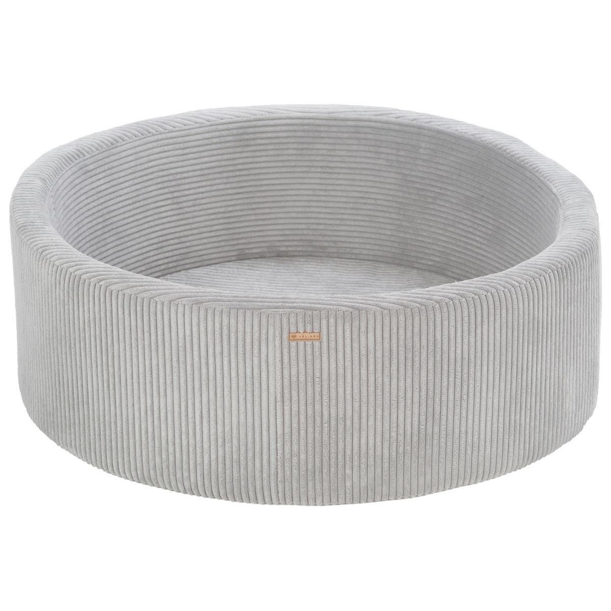 VELINDA Piscine sans balles en velours côtelé, 90 cm — gris