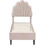 Voir la diapositive 1 : Habitat et Jardin Lit coquillage en velours  Manon  - 90 x 190 cm - Beige