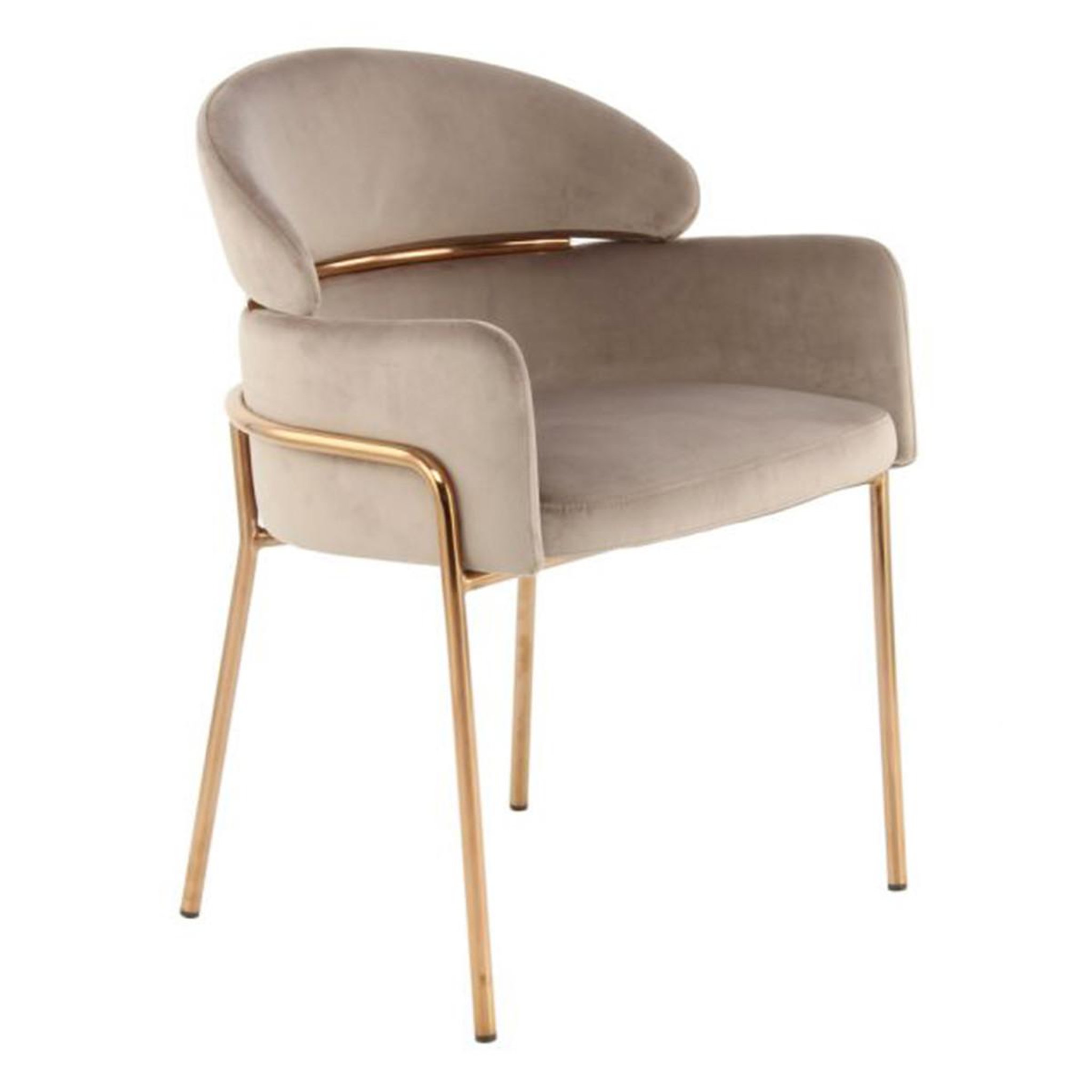 Paris Prix Chaise design en velours  corey  79cm taupe