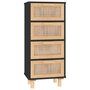 Voir la diapositive 2 : VIDAXL Buffet Noir 40x30x90 cm Bois de pin massif et rotin naturel
