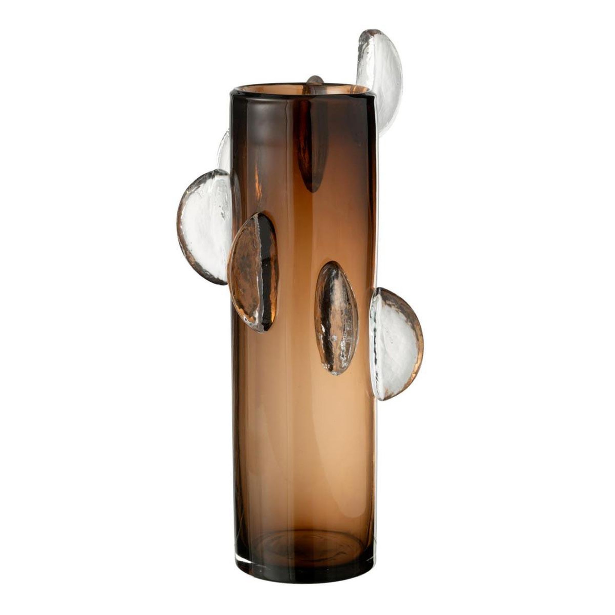 J-LINE Vase design en verre  steggy  46cm marron