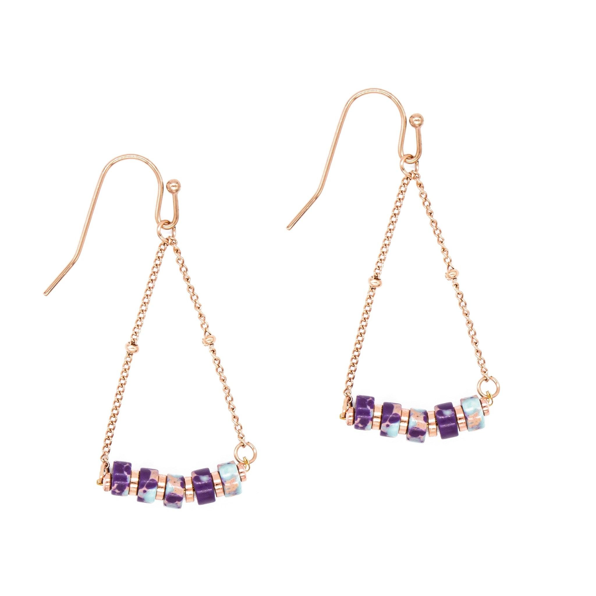 Voir la diapositive 1 : SLOYA Boucles d'oreilles Piana en pierres Jaspe