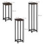 Voir la diapositive 3 : OUTSUNNY Support pots de fleurs 3 pièces - lot de 3 étagères à fleurs - portes plantes - acier époxy noir plateaux aspect bois de noyer