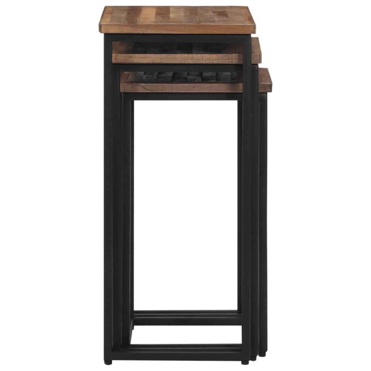 VIDAXL Tables basses gigognes 3 pcs bois massif de teck