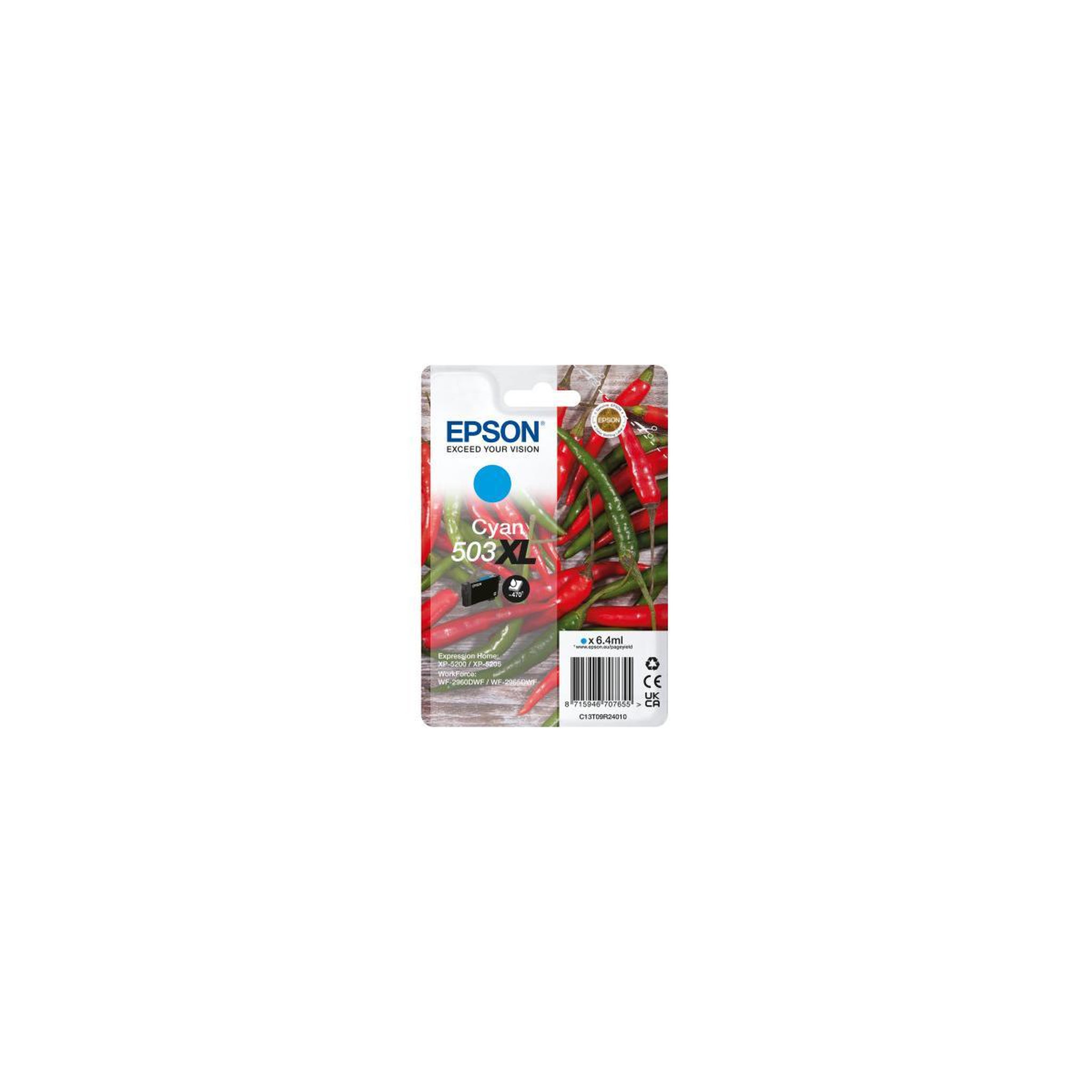 Voir la diapositive 2 : Epson Cartouche d'encre 503XL Serie Piment Cyan