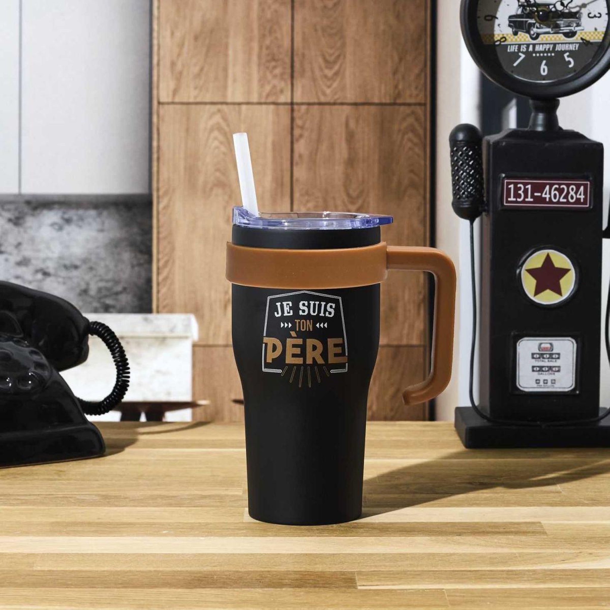 Voir la diapositive 2 : The concept Factory Mug de Transport en Inox  Je Suis Ton Père  60cl Noir