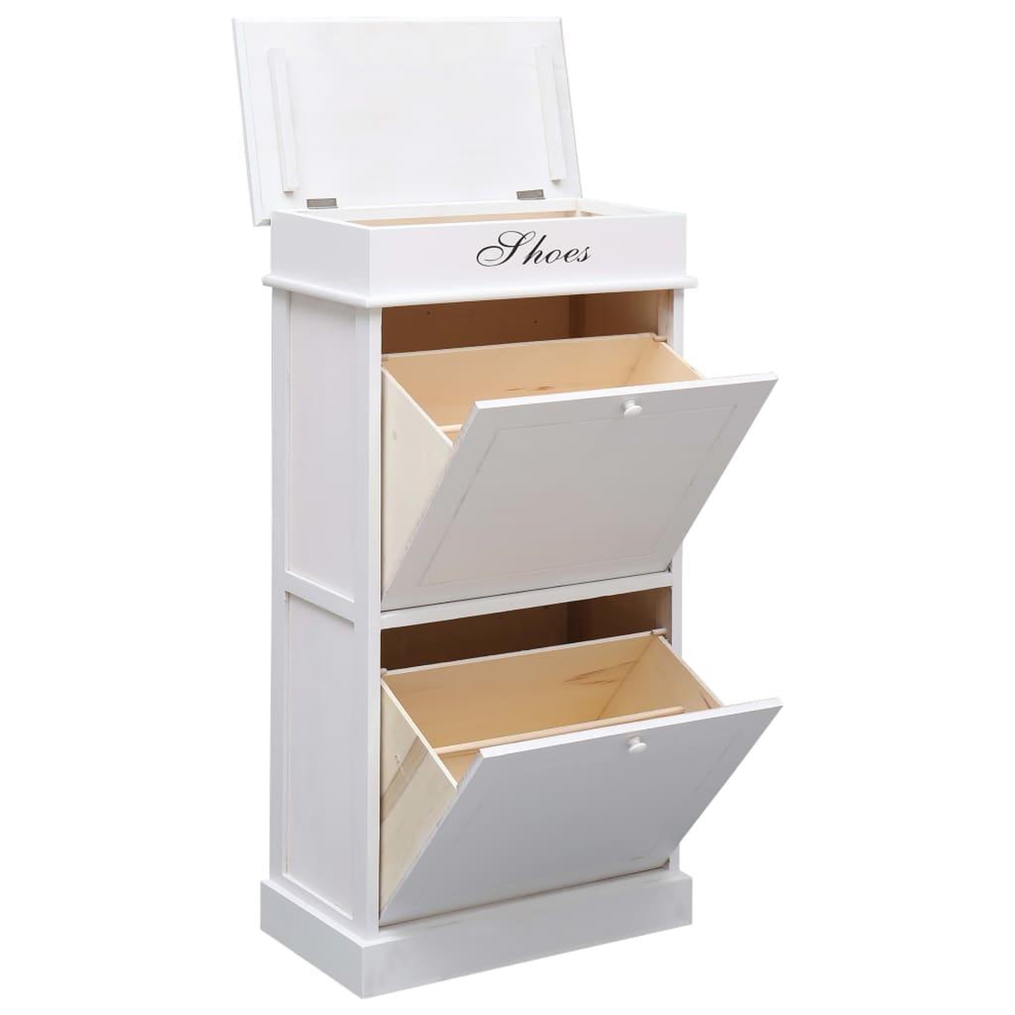 Voir la diapositive 4 : VIDAXL Armoire a chaussures Blanc 50 x 28 x 98 cm Bois de Paulownia