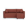 Voir la diapositive 1 : BEST MOBILIER Jonas - canapé d'angle réversible 4 places convertible avec coffre en tissu texturé