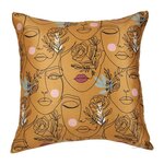 OSTARIA Housse de coussin 40x40 cm Visage moutarde