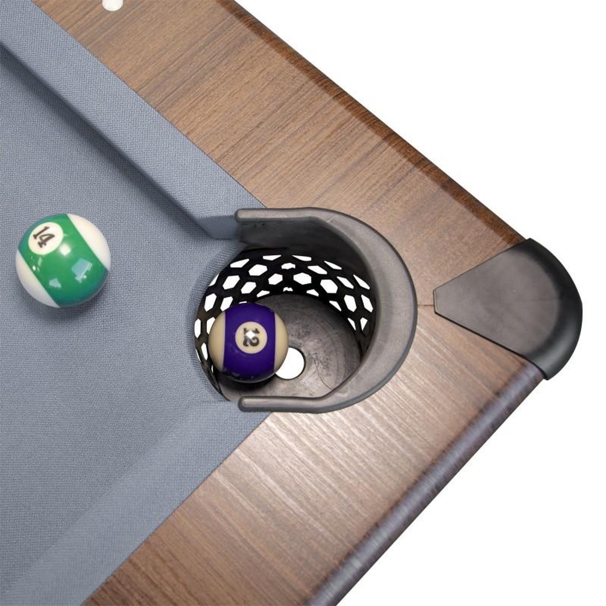 Voir la diapositive 5 : PLAY4FUN Billard Américain AMBIANCE 7Ft - 226,5 x 126,5 x 80 cm avec accessoires et plateau dînatoire - Couleur Chêne