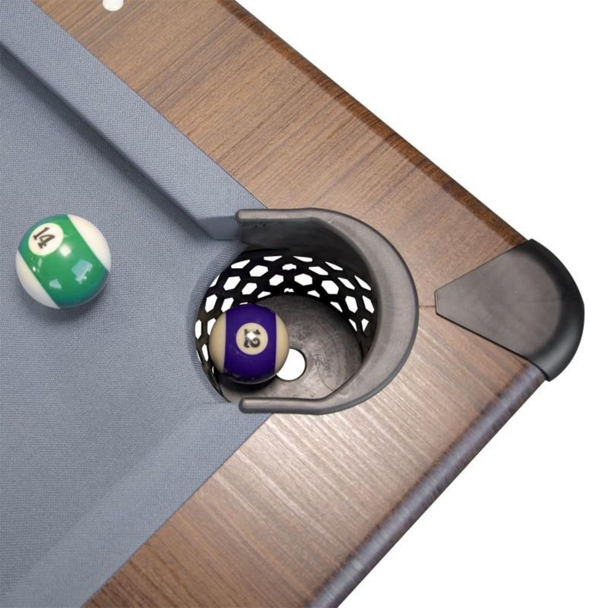 PLAY4FUN Billard Américain AMBIANCE 7Ft - 226,5 x 126,5 x 80 cm avec accessoires et plateau dînatoire - Couleur Chêne