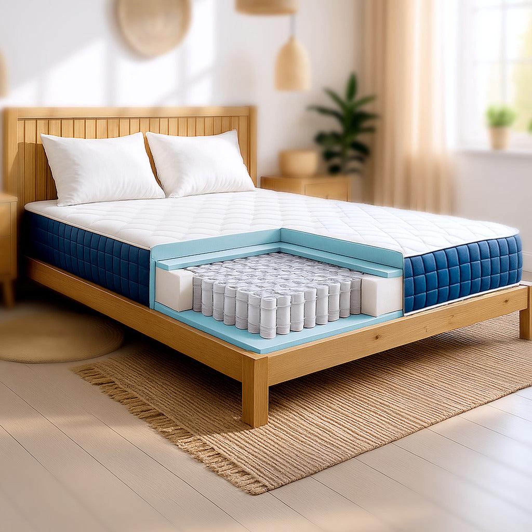 Voir la diapositive 6 : THE WHITE STONE Matelas 80x190 cm à Ressorts Ensachés & Mémoire de Forme | Hauteur 30 cm | Hypoallergénique & Respirant | Dispositif Médical Classe 1 | Fabriqué en Italie