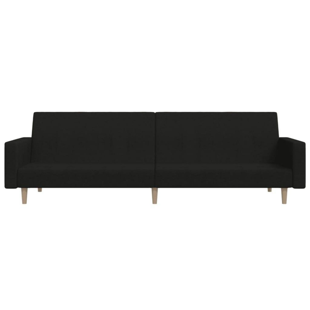 VIDAXL Canape-lit a 2 places noir tissu