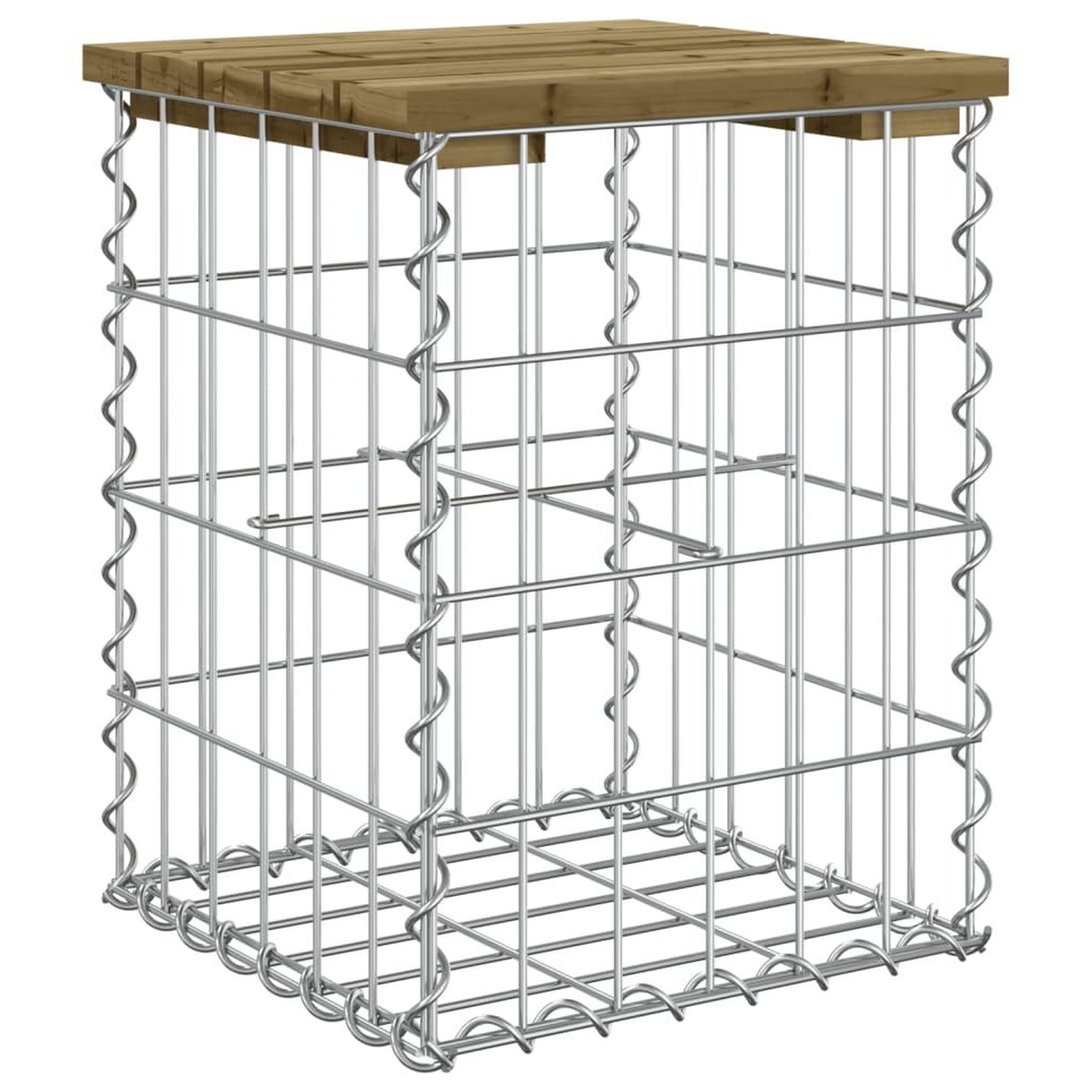 Voir la diapositive 5 : VIDAXL Banc de jardin design gabion 33x31x42 cm bois de pin impregne