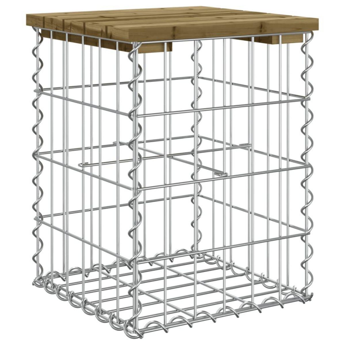 VIDAXL Banc de jardin design gabion 33x31x42 cm bois de pin impregne