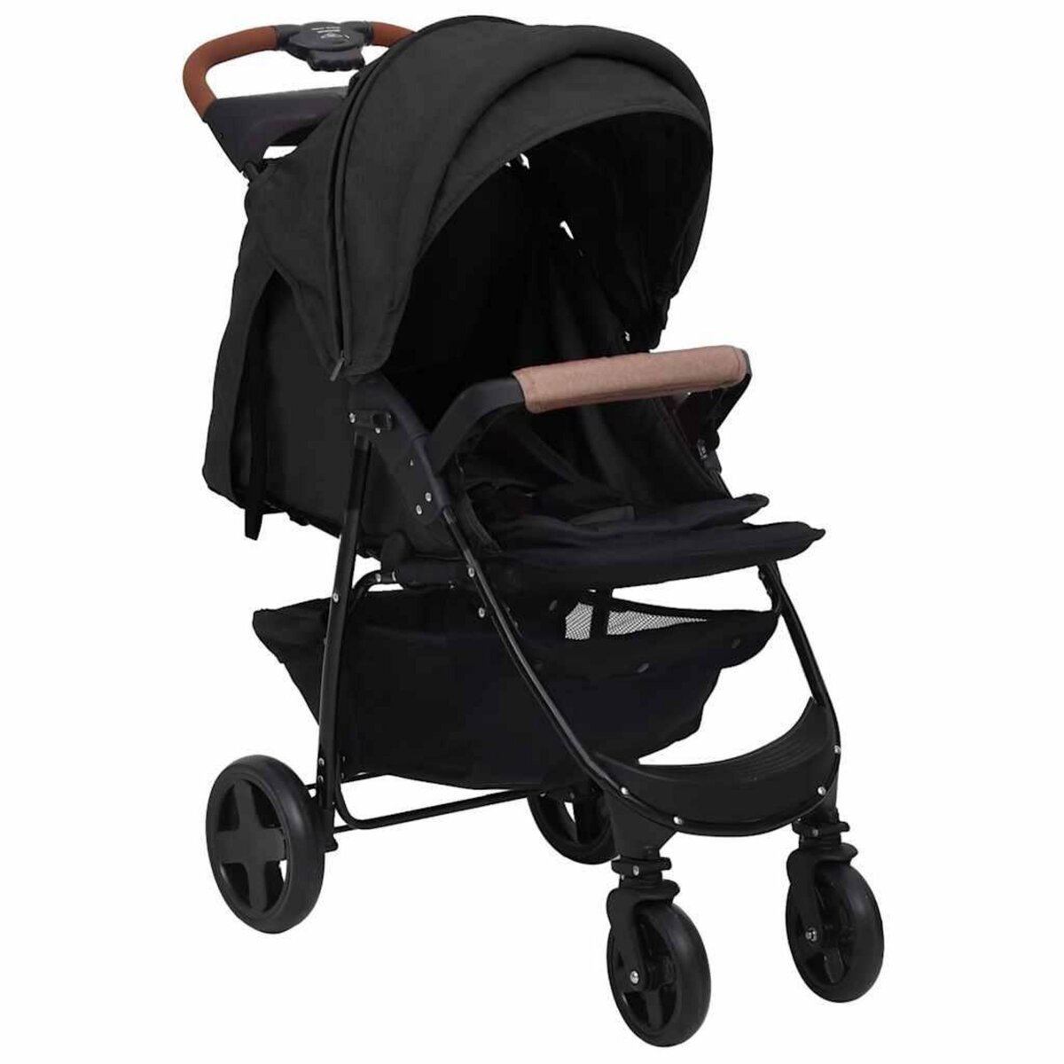 VIDAXL Poussette pour bebe 2-en-1 Anthracite Acier