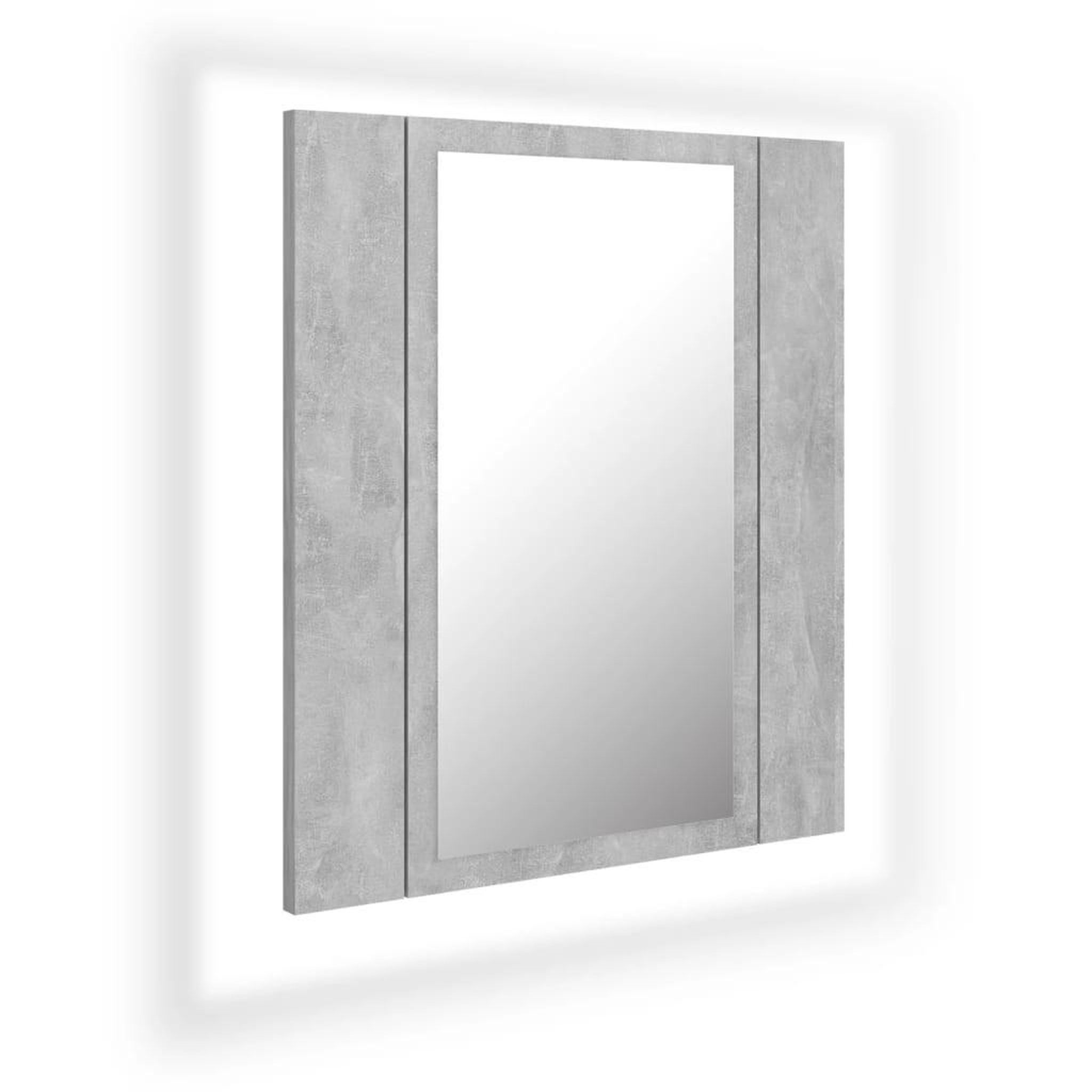 Voir la diapositive 2 : VIDAXL Armoire de salle de bain a miroir LED Gris beton Acrylique