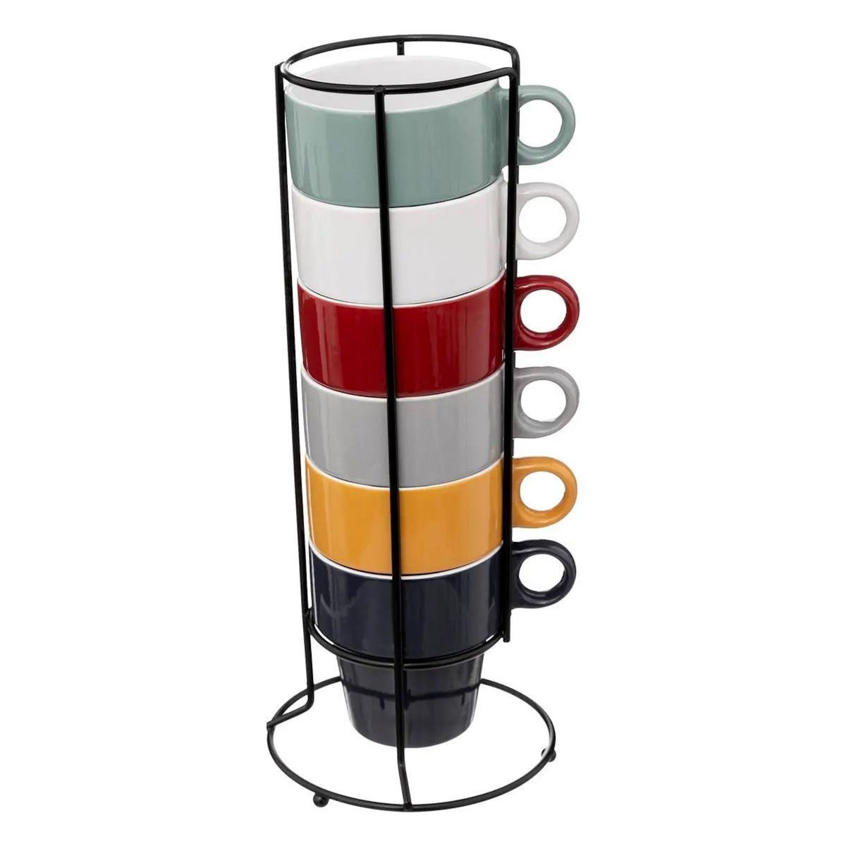 SECRET DE GOURMET Lot de 6 Mugs sur Rack  Colorama  26cl Multicolore