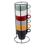 SECRET DE GOURMET Lot de 6 Mugs sur Rack  Colorama  26cl Multicolore
