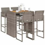 VIDAXL Ensemble de bar de jardin 5 pcs sans coussins gris poly rotin