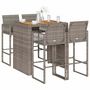 Voir la diapositive 1 : VIDAXL Ensemble de bar de jardin 5 pcs sans coussins gris poly rotin